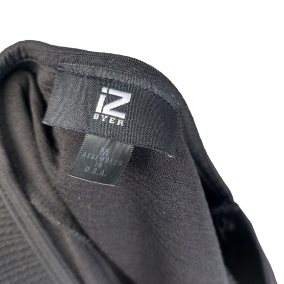 Iz Byer Black Stretch Peplum Shirt - Picture 4 of 5